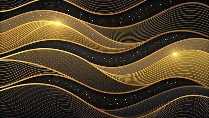 Luxury Gold Wave Background Elegant Abstract Design for Presentations  Websites