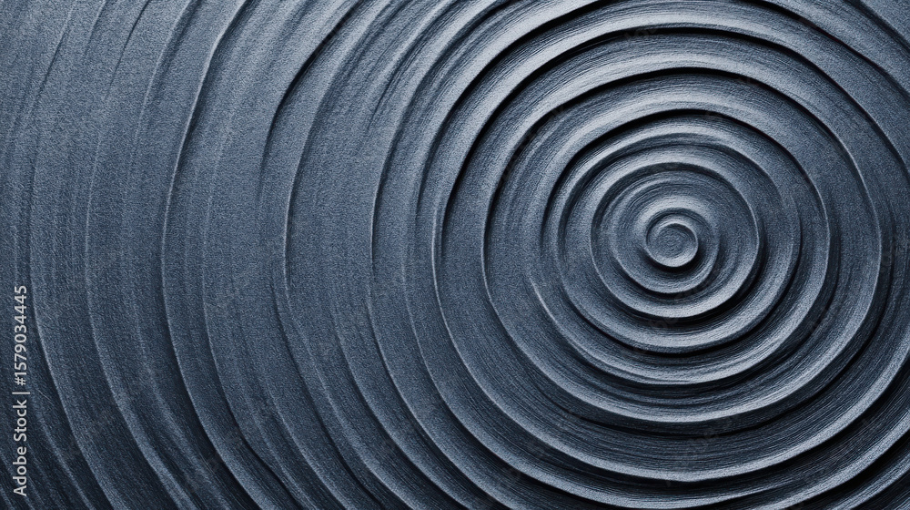 Aufkleber abstract dark concentric circle ripple pattern. blue wave texture for backdrop. modern wallpaper des