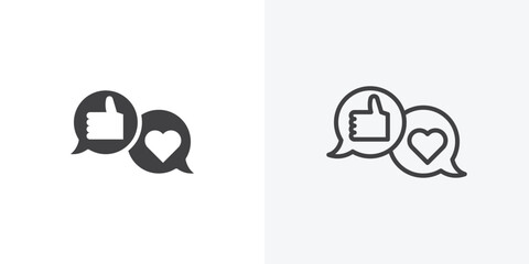 Social media icon. collection of editable stroke line and solid flat styles.