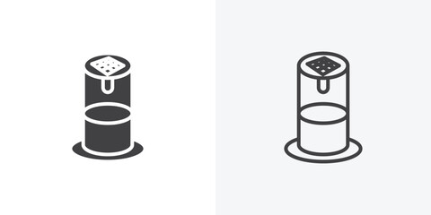 Solar Garden Light lamp icon. collection of editable stroke line and solid flat styles.