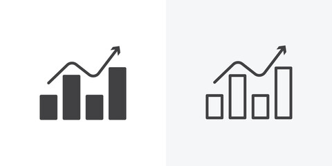 Stagflation icon. collection of editable stroke line and solid flat styles.