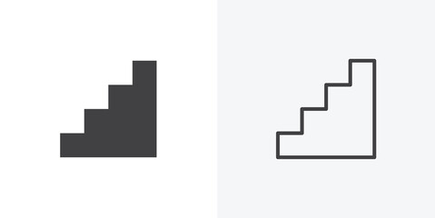 Fototapeta premium Stairs icon. collection of editable stroke line and solid flat styles.
