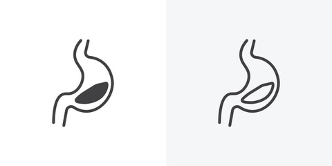 Stomach with Liquids icon. collection of editable stroke line and solid flat styles.