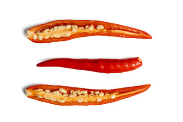 The High resolution photo of fresh red chili peppers for cooking