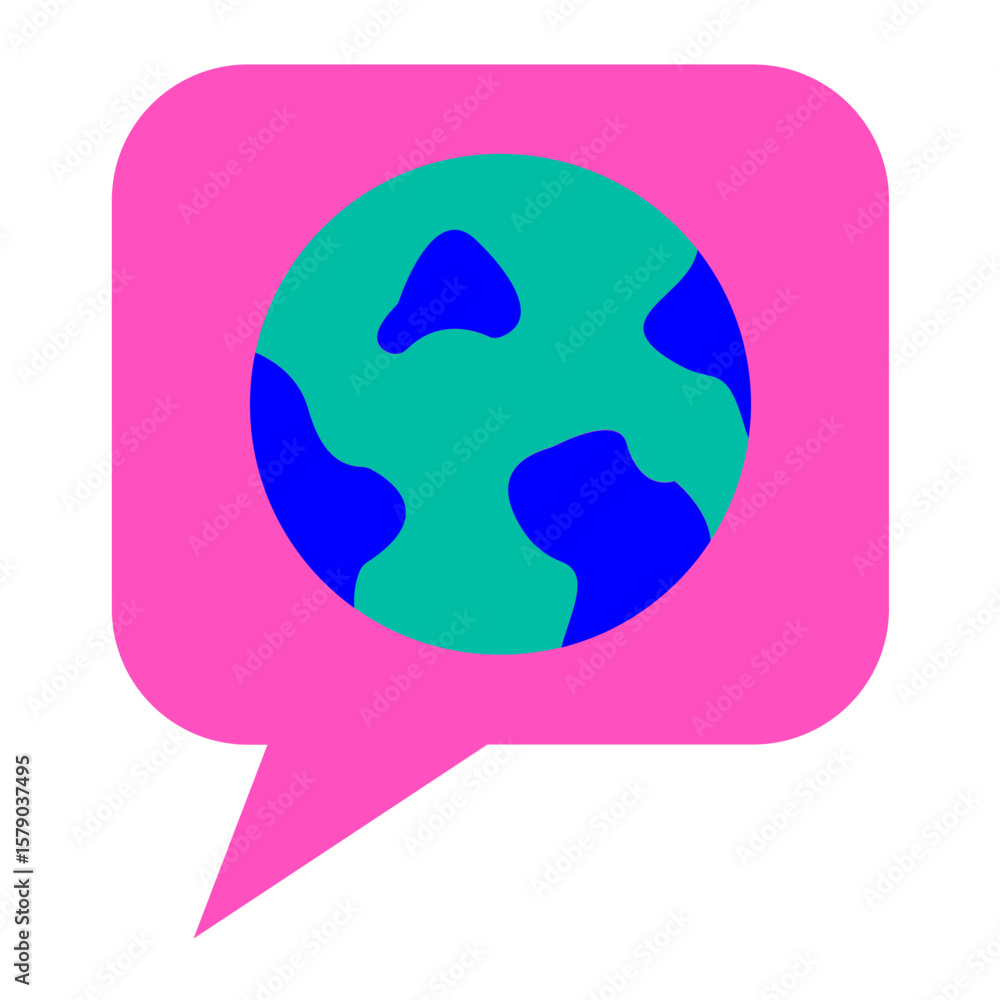 Poster global chat vector design icon style