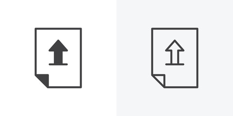 Upload file icon. collection of editable stroke line and solid flat styles.