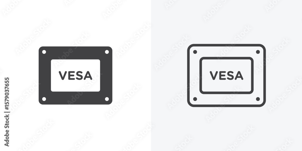 Poster vesa icon. collection of editable stroke line and solid flat styles.