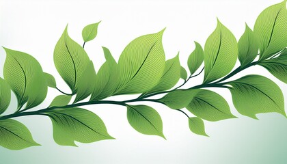 green silhouette branch with white background