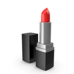 Obraz premium Red Lipstick Makeup Product Presentation for Cosmetics Brands ,3D RENDER , transparent background, PNG