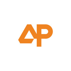 Obraz premium letter ap triangles simple linear geometric logo vector