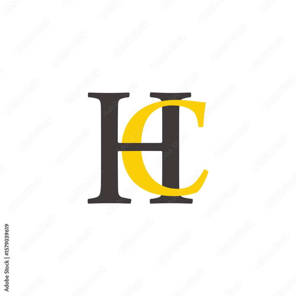 Aufkleber letters hc simple linked colorful overlap logo vector
