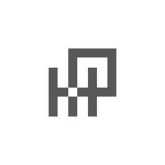 letters hp squares geometric linked logo vector