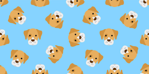 cute dog  faces  seamless pattern print design vector illustration