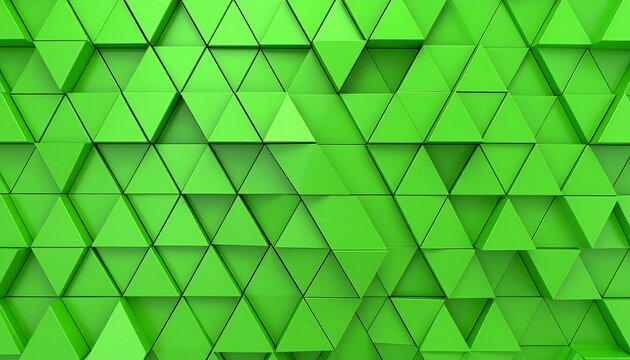A vibrant, seamless pattern of many small, bright green triangles - Powered by Adobe