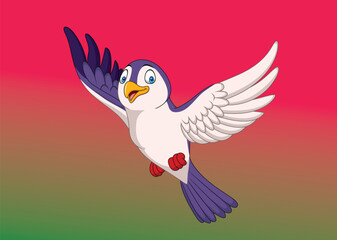 Cartoon bird flying