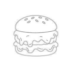 doodle burger pattern background. doodle fast food burger seamless pattern background. seamless pattern of hamburger in doodle style. Seamless Pattern of a Cheese Burger or Hamburger