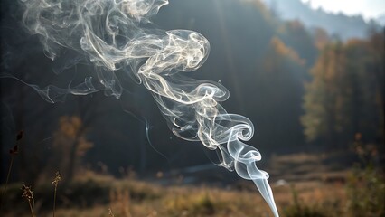 Abstract Smoke Photography Natures Ephemeral Art in Autumnal Setting