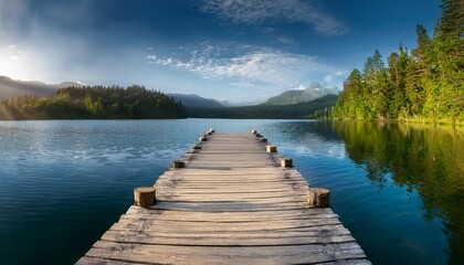 Fototapeta premium small wooden pier on a lake