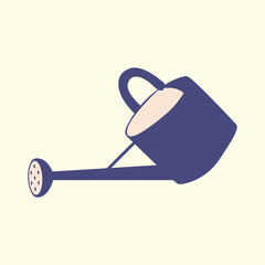 Green Houseplant & Garden Equipment Watering Can Cartoon Illustration