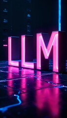 Illuminated LLM Letters Reflecting on a Grid A Conceptual Representation of Artificial Intelligence