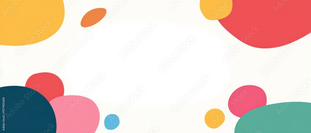 Poster colorful abstract background with geometric shapes and white copy space playful design with vibrant 