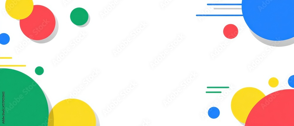 Poster modern abstract background with colorful geometric shapes, circles and lines on white concept of gra