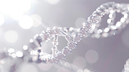 Close-up of crystal DNA structure with bokeh.