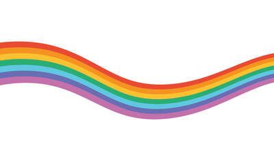 Gay pride movement rainbow banner flag flat vector illustration for apps and websites . Vector Illustration . EPS 10 . 