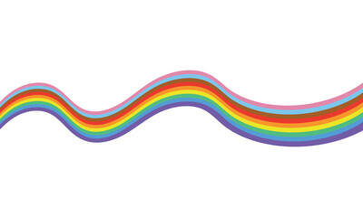 Gay pride movement rainbow banner flag flat vector illustration for apps and websites . Vector Illustration . EPS 10 . 