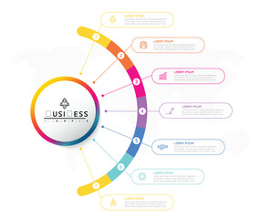 Vector business Presentation Connecting Steps Infographic Template