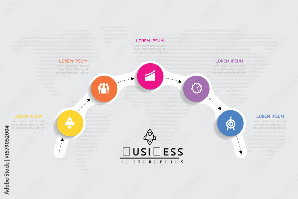Poster vector business presentation connecting steps infographic template