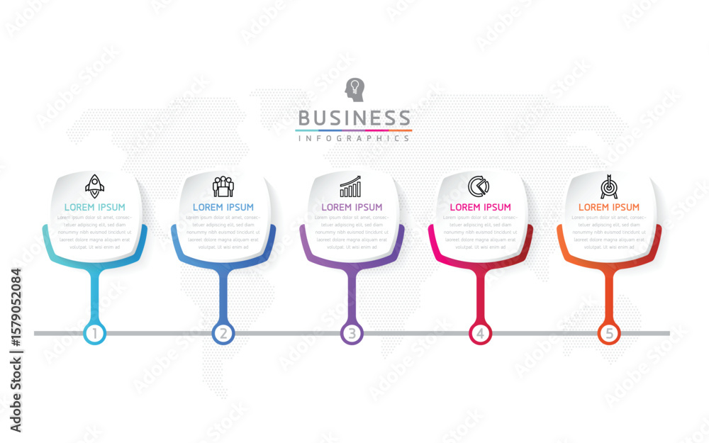 Poster vector business presentation connecting steps infographic template