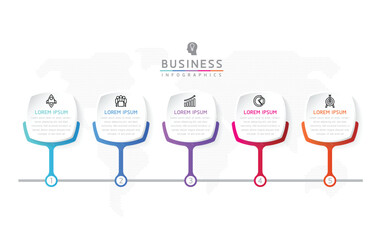 Vector business Presentation Connecting Steps Infographic Template