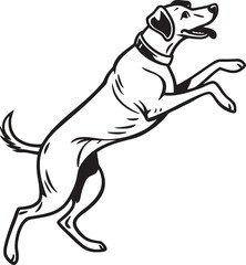 Fototapeta premium Running dog vector illustration, cute cartoon animal design
