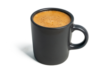 The High resolution photo of Top view of espresso shot foam