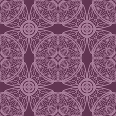Seamless pattern with light lace flowers on pastel background. Ethnic ornament. Hand drawn abstract background. Vector. Template for fabric and textile