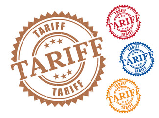 Obraz premium International Trade Tax Stamp Pack, Grunge Customs Duty Vector Set 