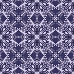 Lace motif seamless pattern. Decorative ornament. Vector illustration. Template for fabric and textile, wallpaper, packaging, interior design, printing.