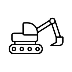 Fototapeta premium Mini excavator outline illustration in simple design 