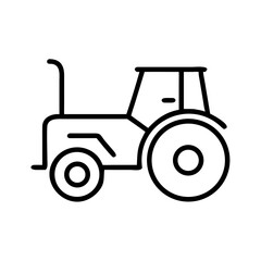 Simple line drawing of a compact tractor in minimalist style  