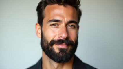 Fototapeta premium Joven radiante mostrando una barba perfecta