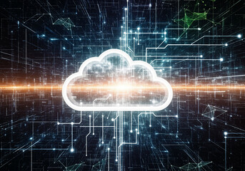 Cloud Computing A Visual Representation of Data Storage and Network Connectivity within a Digital Infrastructure