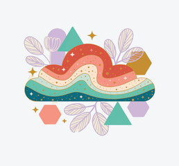 et of abstract organic shapes vector