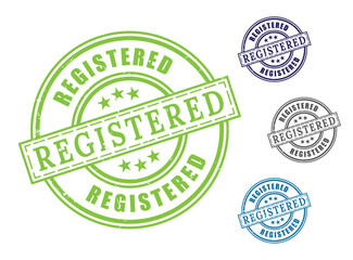 Fototapeta premium Document Registered Label Set, Grunge Rubber Stamp Vector Collection 