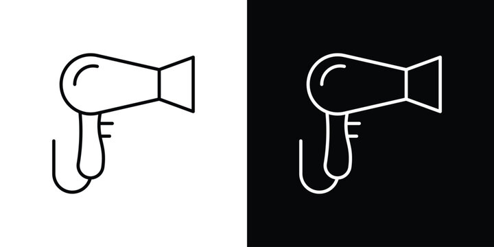 Blow dryer icon. thin line for web and mobile, modern minimalistic style
