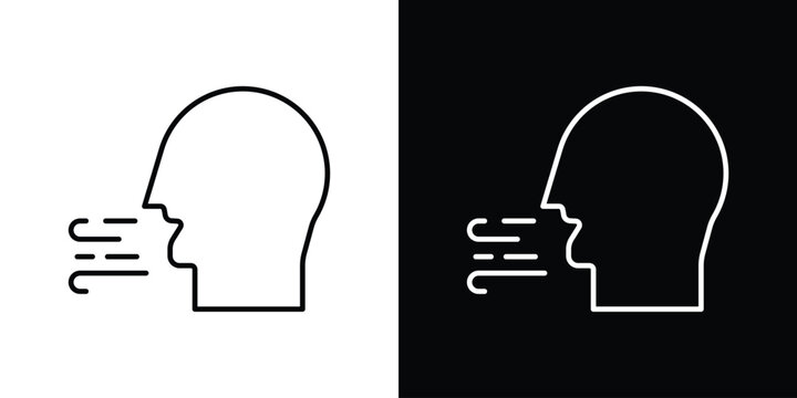 Breath icon. thin line for web and mobile, modern minimalistic style