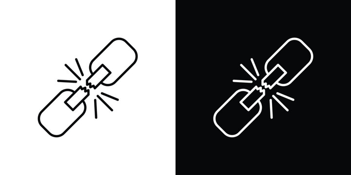 Broken link icon. thin line for web and mobile, modern minimalistic style