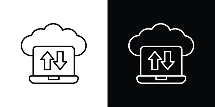 Cloud computing icon. thin line for web and mobile, modern minimalistic style