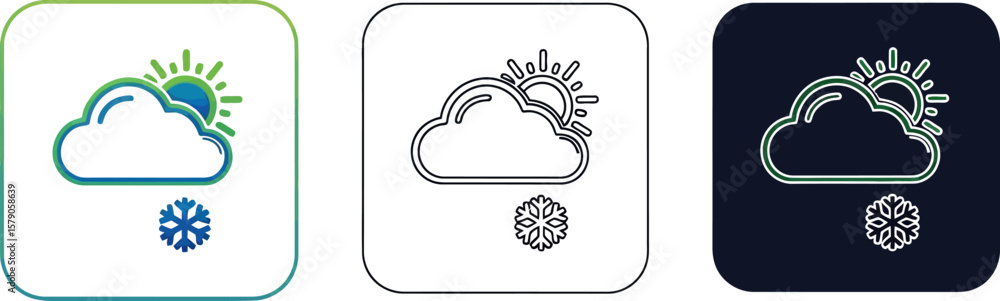 Poster a set of vector cloud computing icons with palm tree illustrations for web and mobile technology