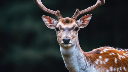 Majestic Fallow Deer Portrait in Forest - Powered by Adobe